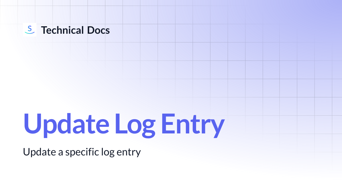 Update Log Entry | Technical Docs