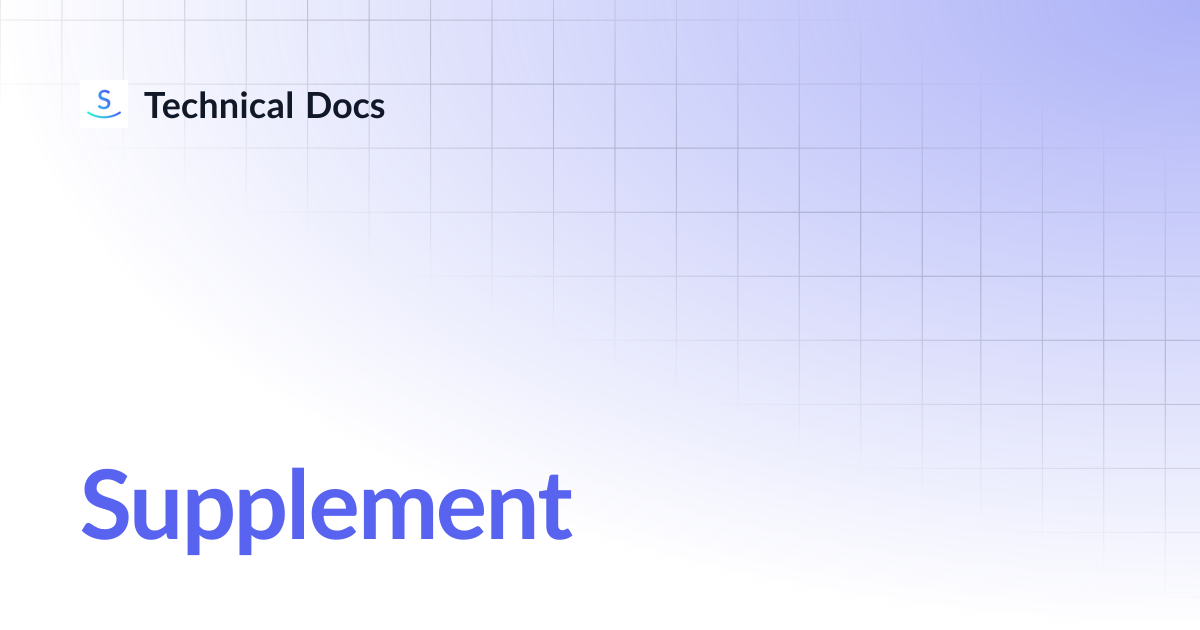 Supplement | Technical Docs